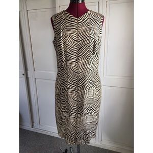 Silk zebra print sheath dress
